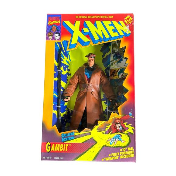 Vintage X-Men Gambit Deluxe Edition 10" Action Figure - Toy Biz 1994 New in Box - Picture 1 of 10